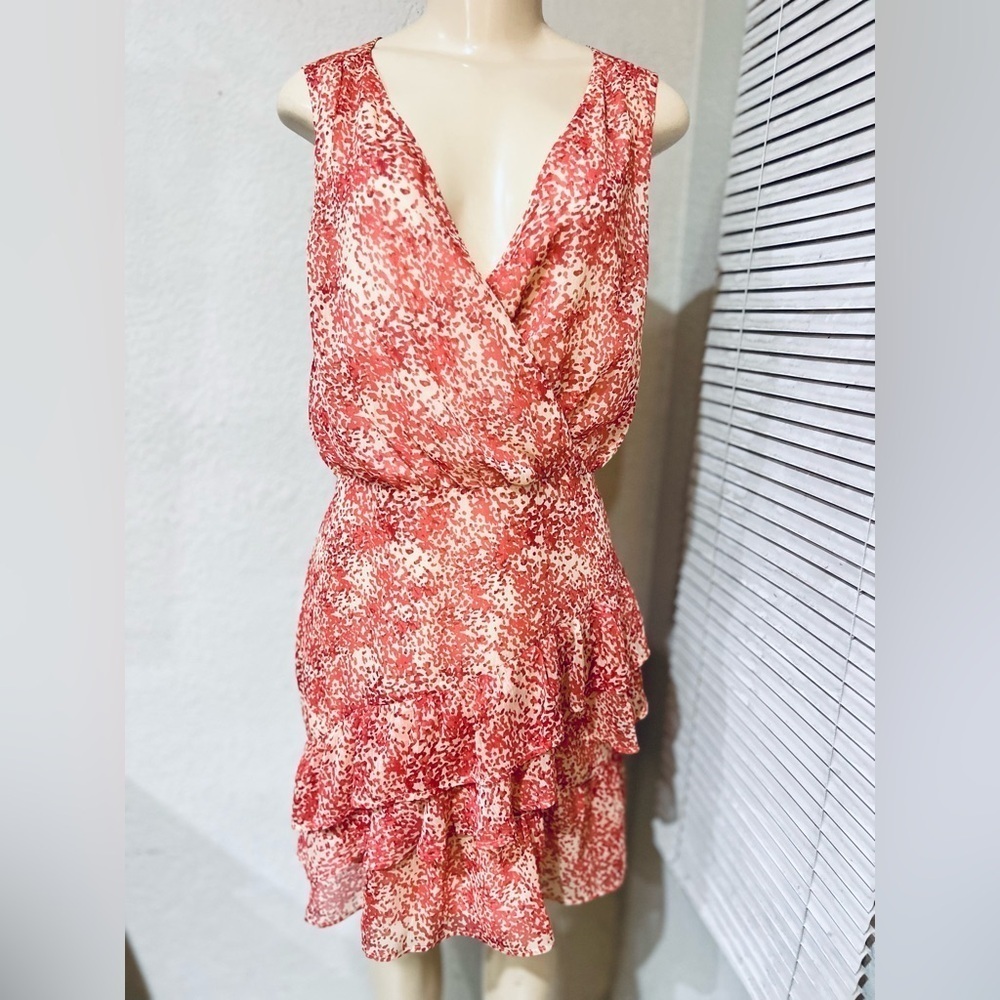 Express Paisley Ruffle Wrap Front Dress - Picture 13 of 16